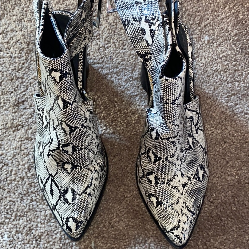 Snake skin booties